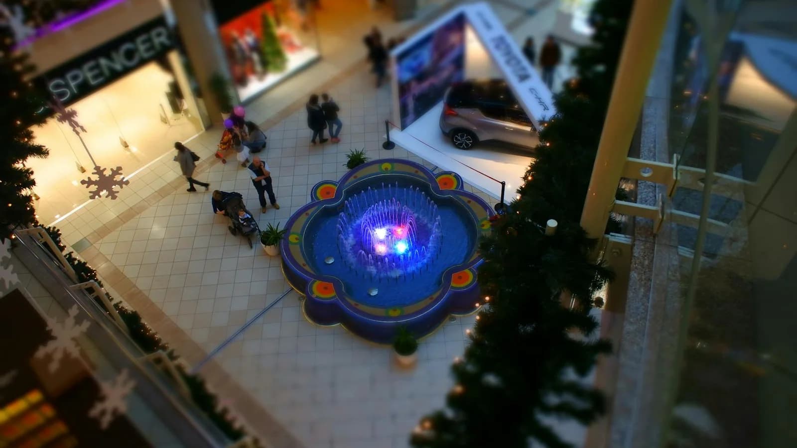 Shopping mall balancing multiple visit missions across dayparts