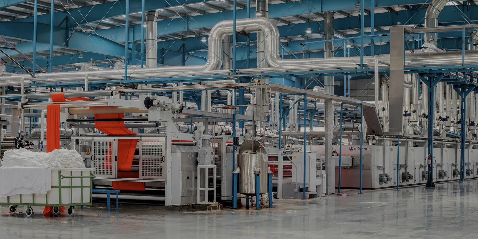 Industrial factory floor with manufacturing machinery